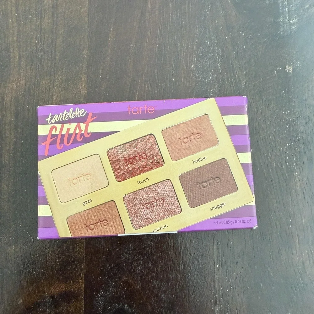 Tarte Tartelette Flirt Eyeshadow Palette Neutral 0.85g X6 New Matte Shimmer NEW